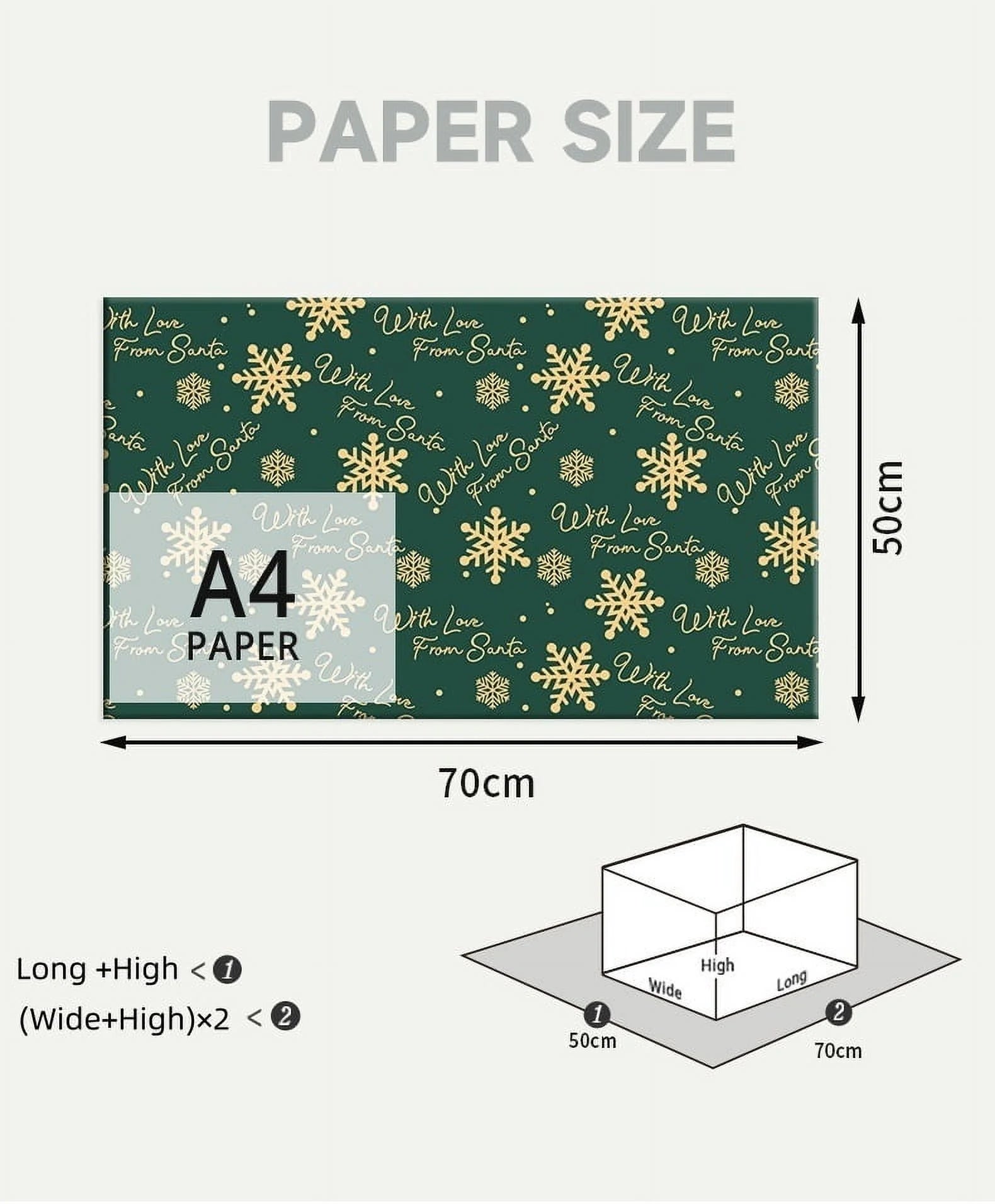 12 Pieces Christmas Wrapping Paper 6 Patterns,Ideal for Packaging Christmas Gifts Presents,50 * 70Cm